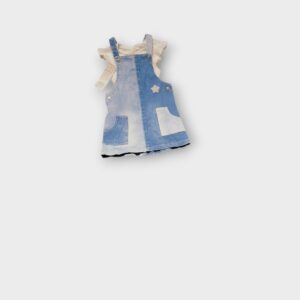 denim overall+onesie set