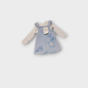 denim overall+onesie set