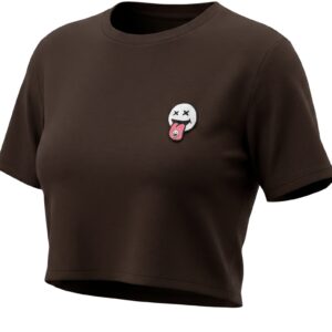 black summer smiley cropped t shirt