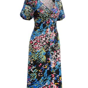 bold colourful short sleeve dress